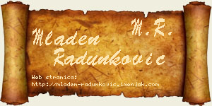 Mladen Radunković vizit kartica
